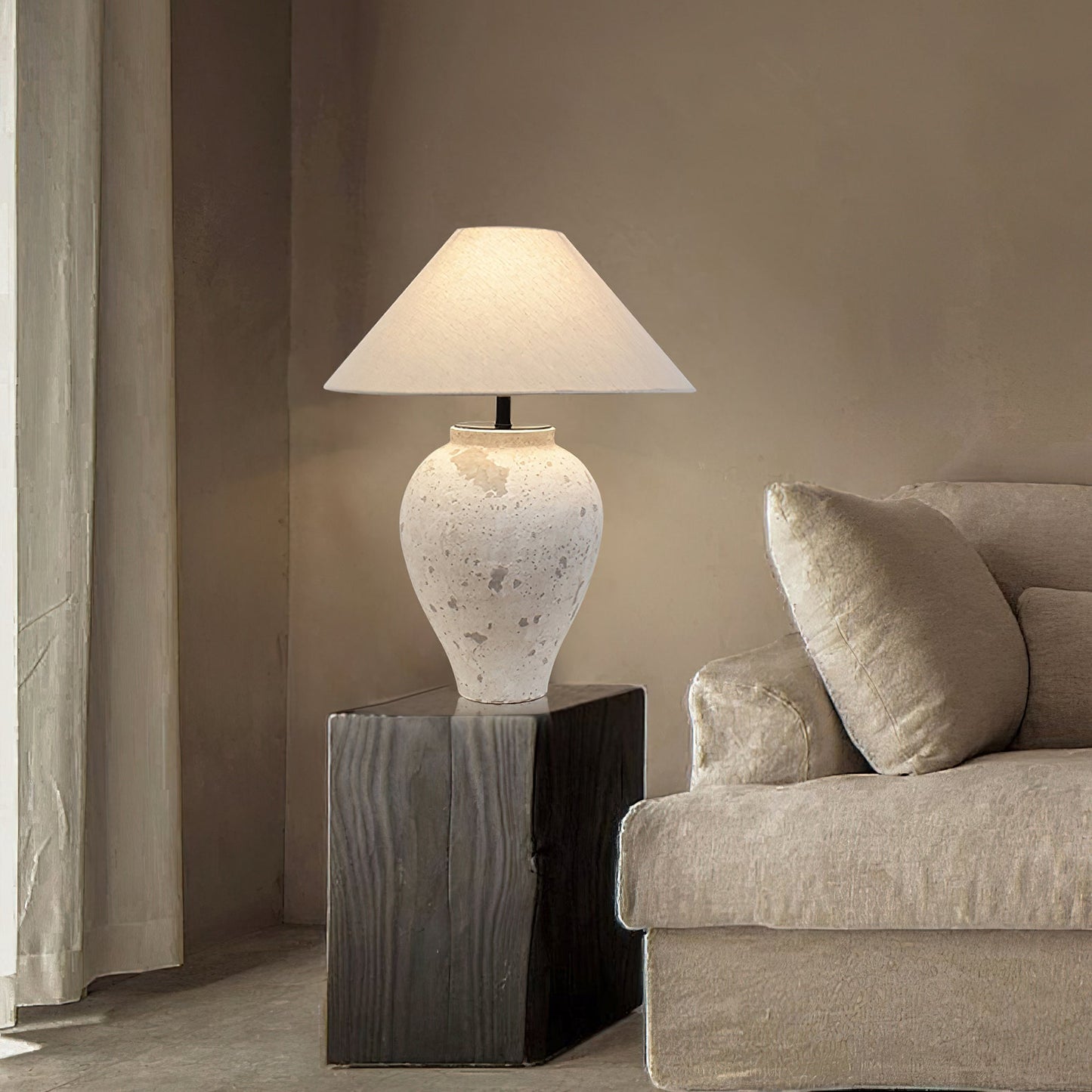 Tuscan Stone Nightstand lamp Table Lamp