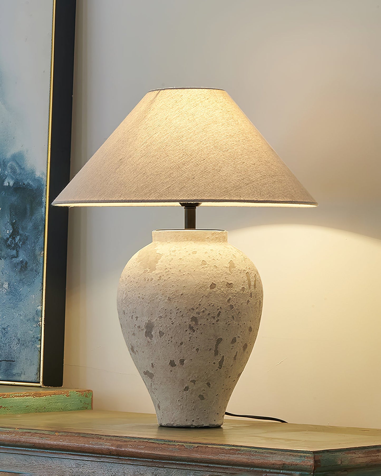 Tuscan Stone Nightstand lamp Table Lamp