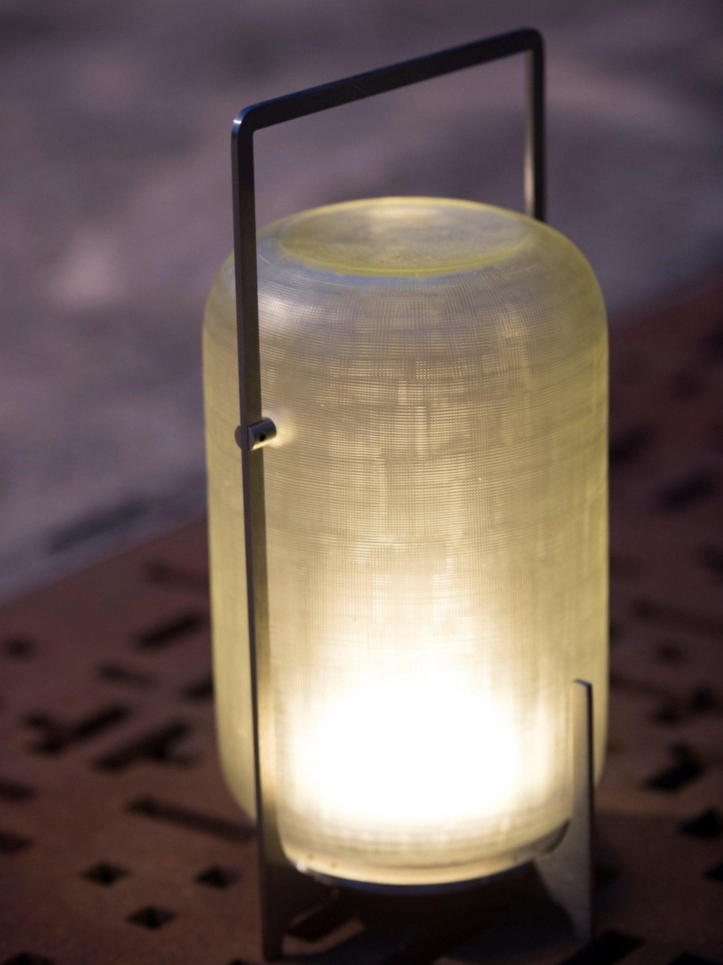 Steel Twilight Lantern Bedside lamp Table Light