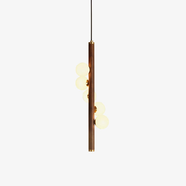 Vertical Orb Timber Drop light Pendant Lamp