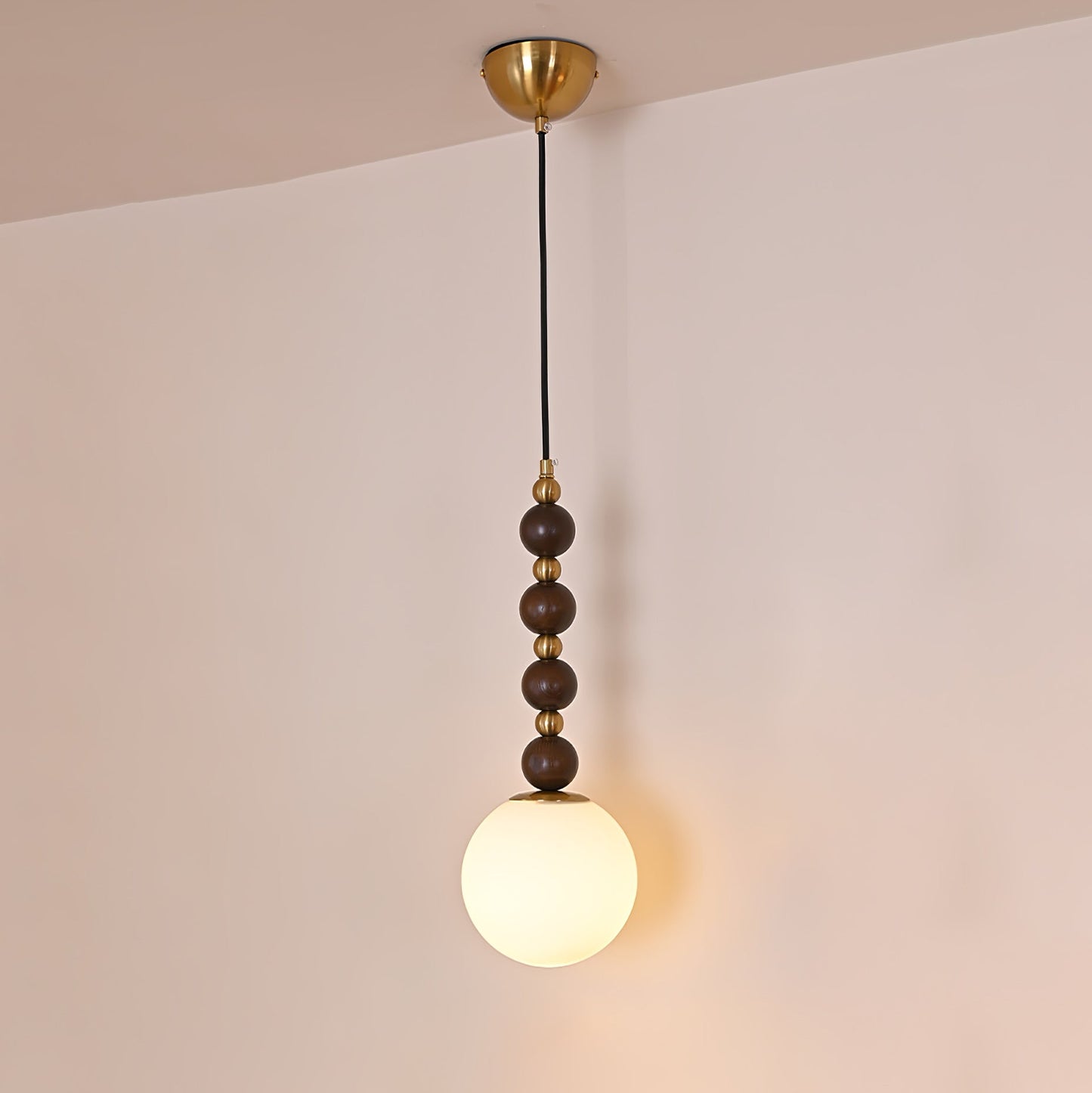 Vertical Walnut Balls Houselight Pendant Lamp