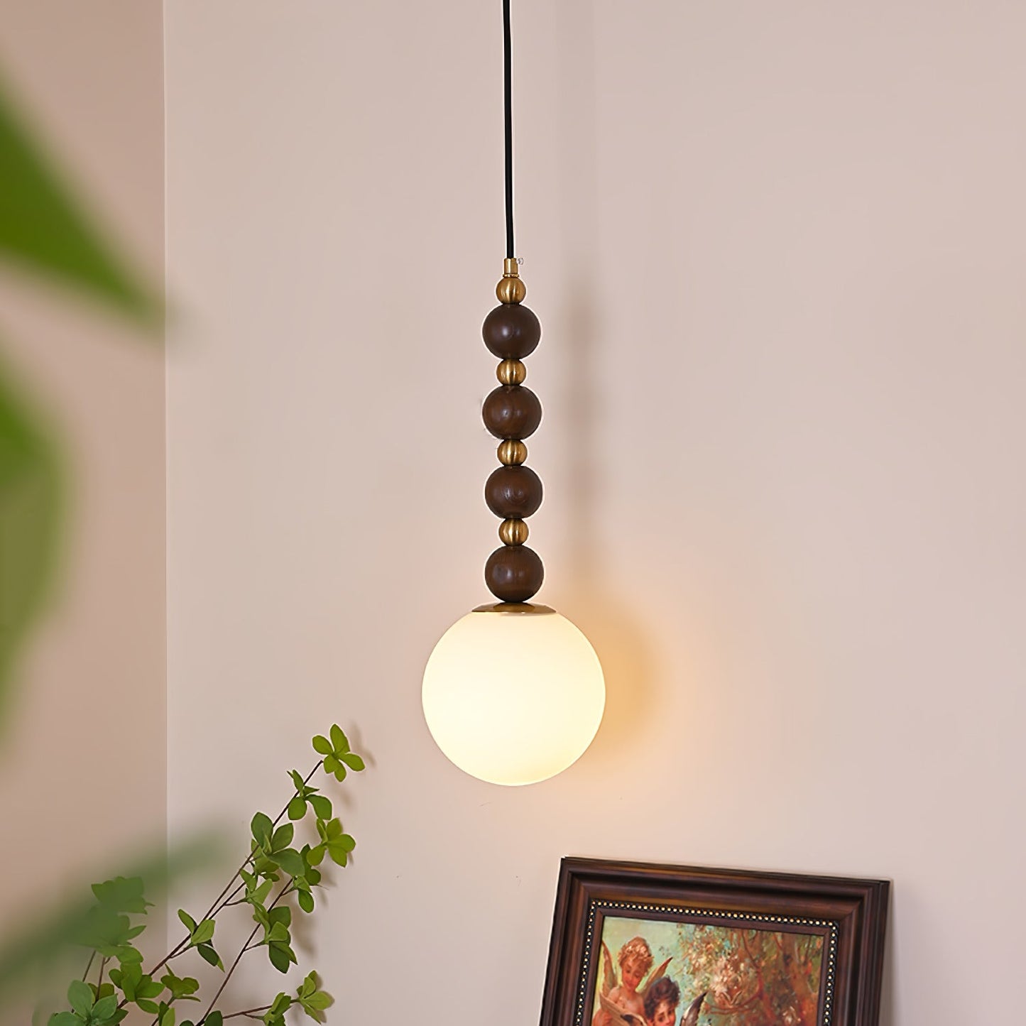 Vertical Walnut Balls Houselight Pendant Lamp