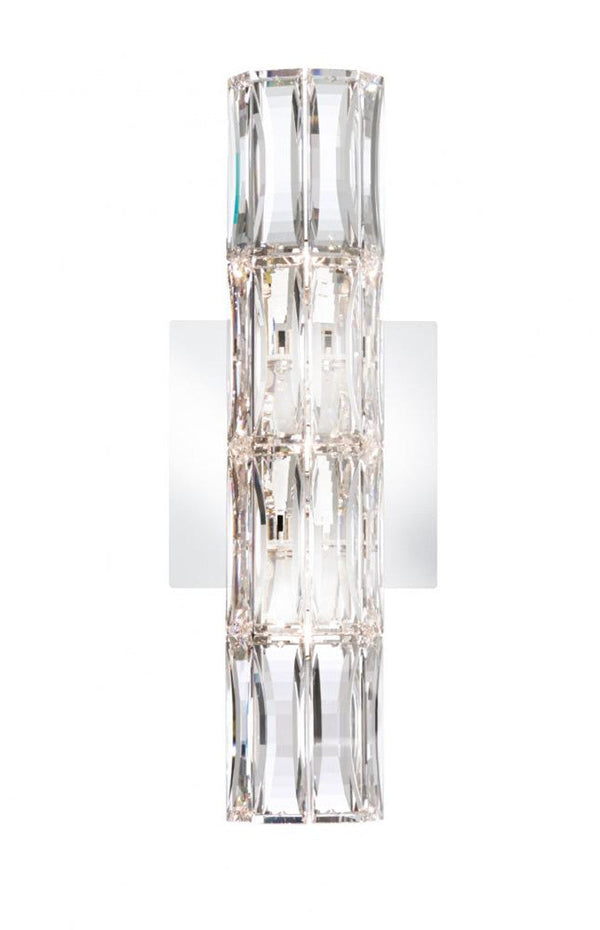 Wall Sconce, 3-Light, Polished Stainless Steel, Clear Swarovski Crystal, 12"H (A9950NR700224 1J5ZUL)