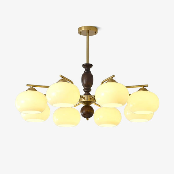 Walnut Beige Orb Electrolier Chandelier