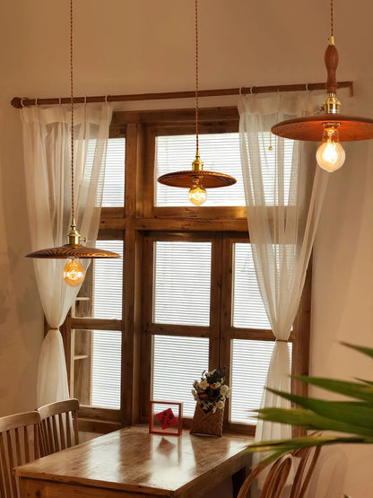 Walnut Conical Droplight Pendant Light