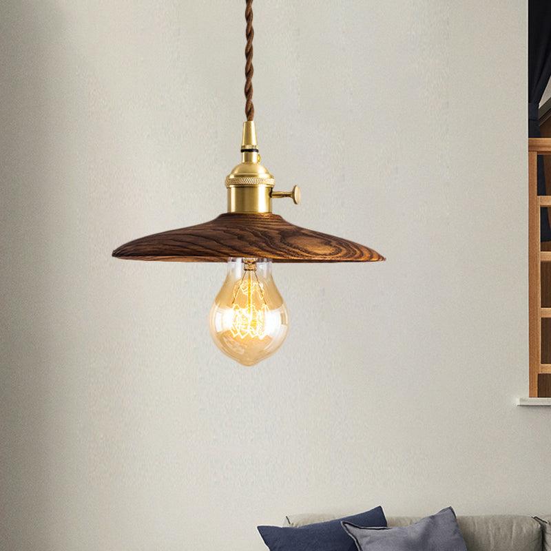 Walnut Conical Droplight Pendant Light