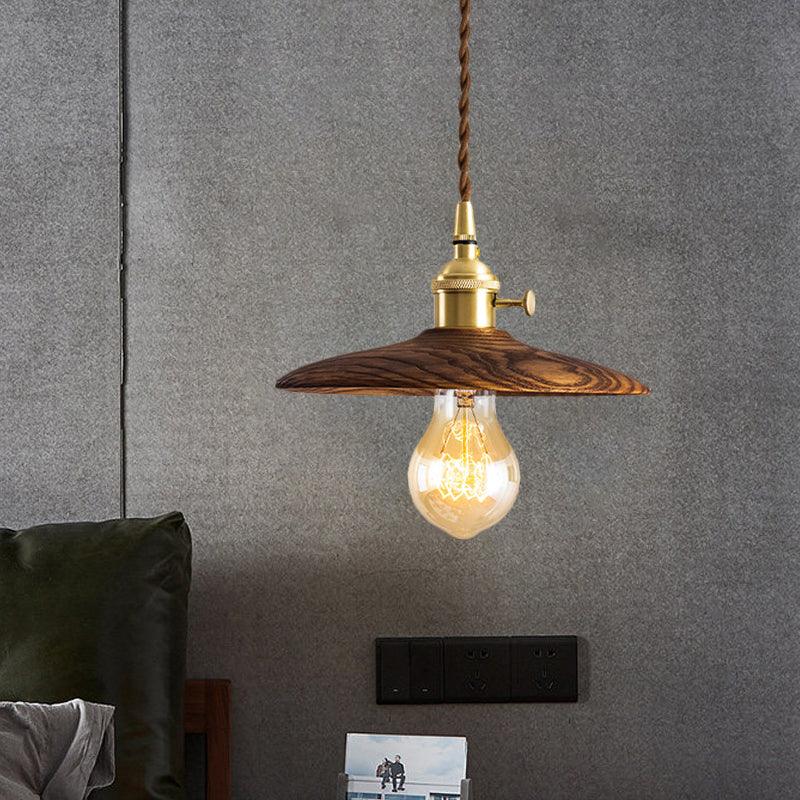 Walnut Conical Droplight Pendant Light