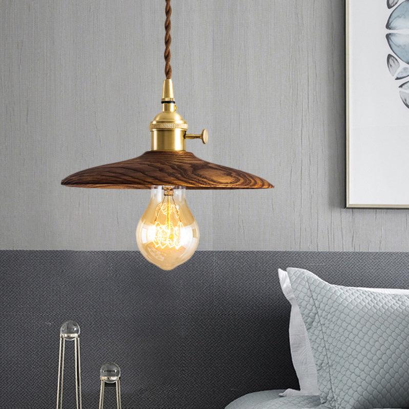 Walnut Conical Droplight Pendant Light