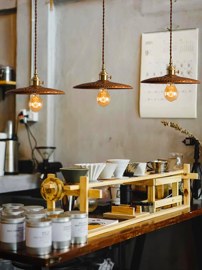 Walnut Conical Droplight Pendant Light