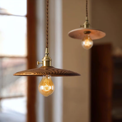 Walnut Conical Droplight Pendant Light