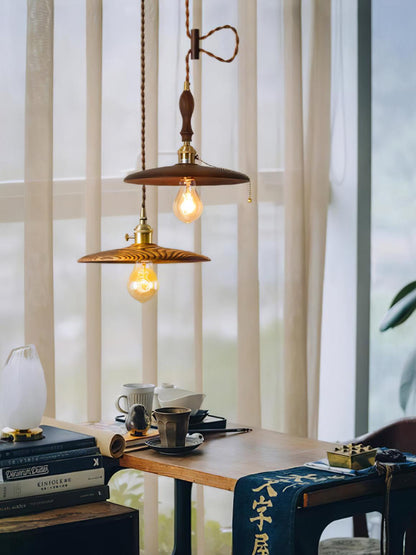 Walnut Conical Droplight Pendant Light