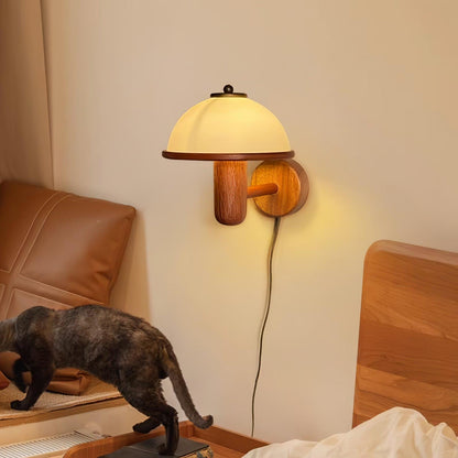 Mushroom Wood Sconce Wall Lamp