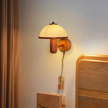 Mushroom Wood Sconce Wall Lamp