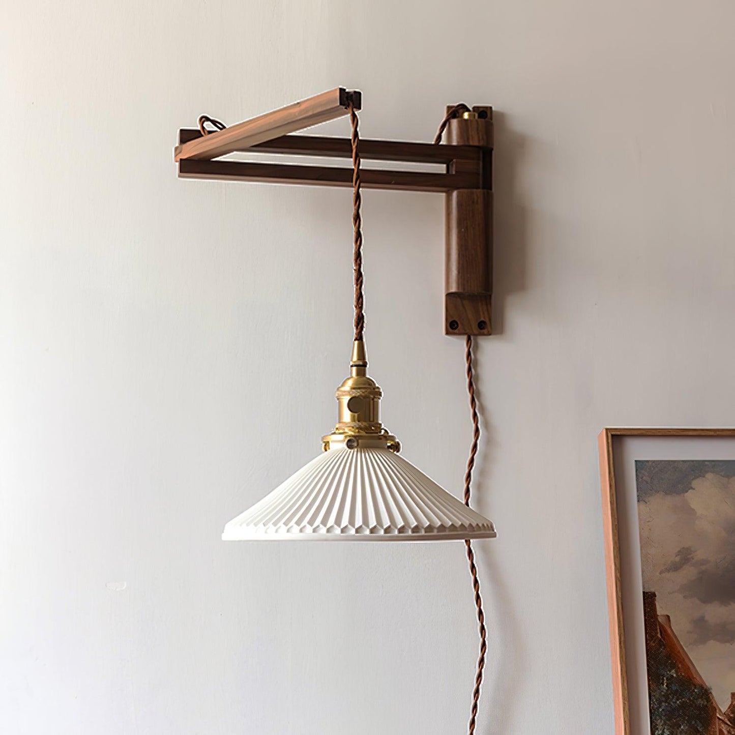 Walnut Swing Arm Wall-mounted lamp Wall Lamp