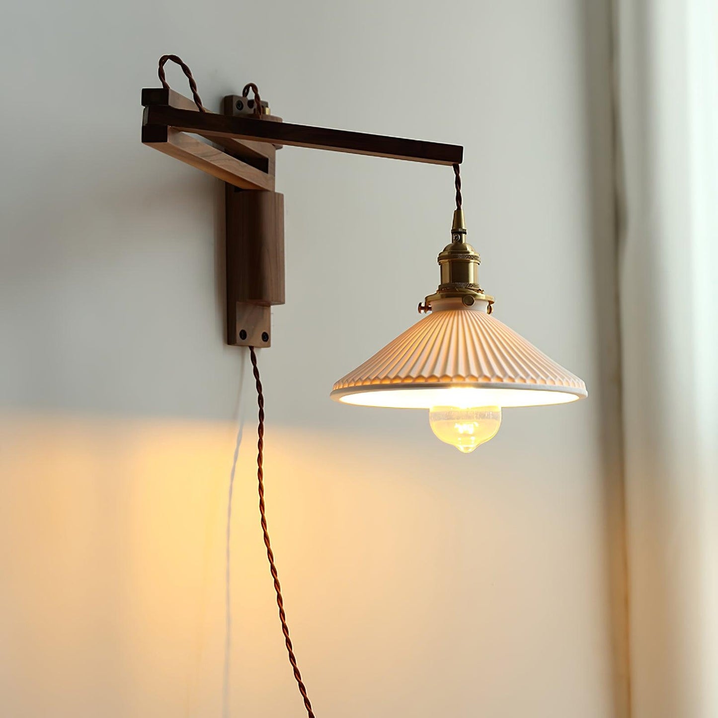 Walnut Swing Arm Wall-mounted lamp Wall Lamp