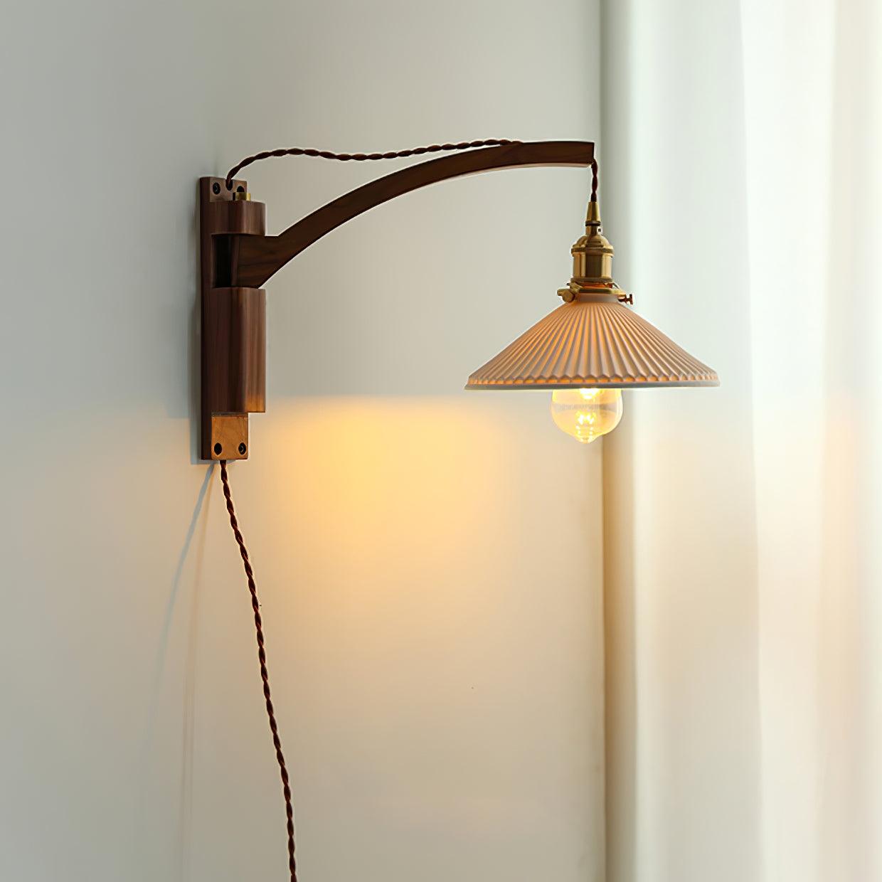 Walnut Swing Arm Wall-mounted lamp Wall Lamp