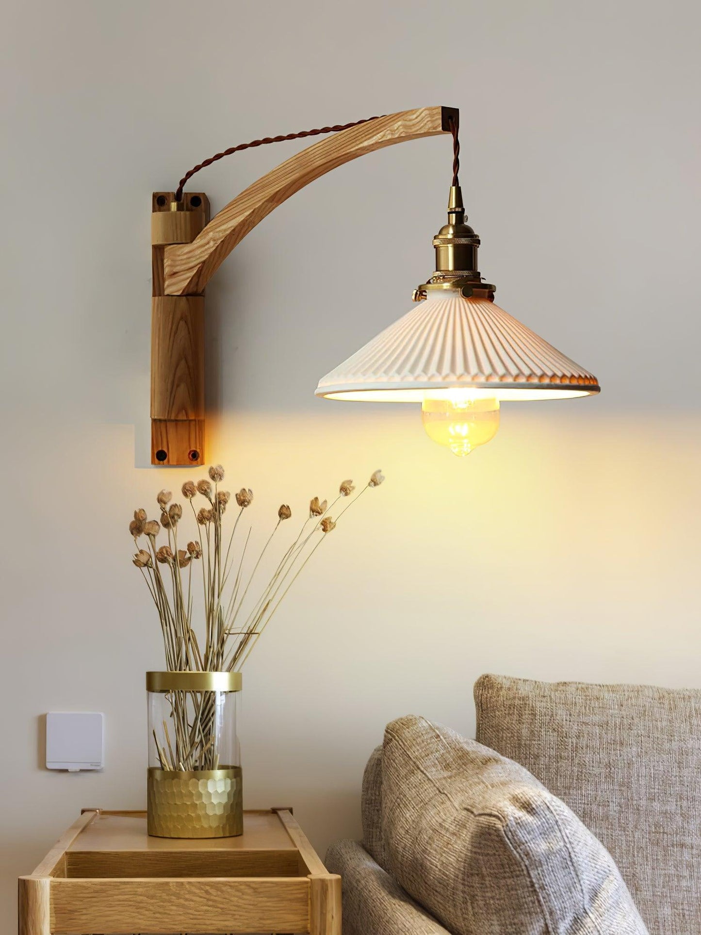 Walnut Swing Arm Wall-mounted lamp Wall Lamp