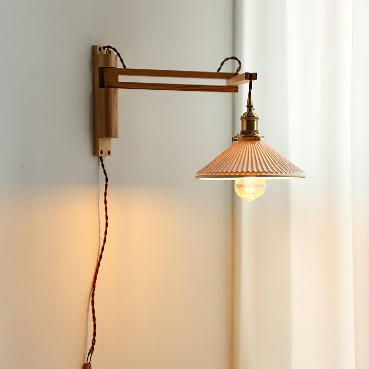 Walnut Swing Arm Wall-mounted lamp Wall Lamp