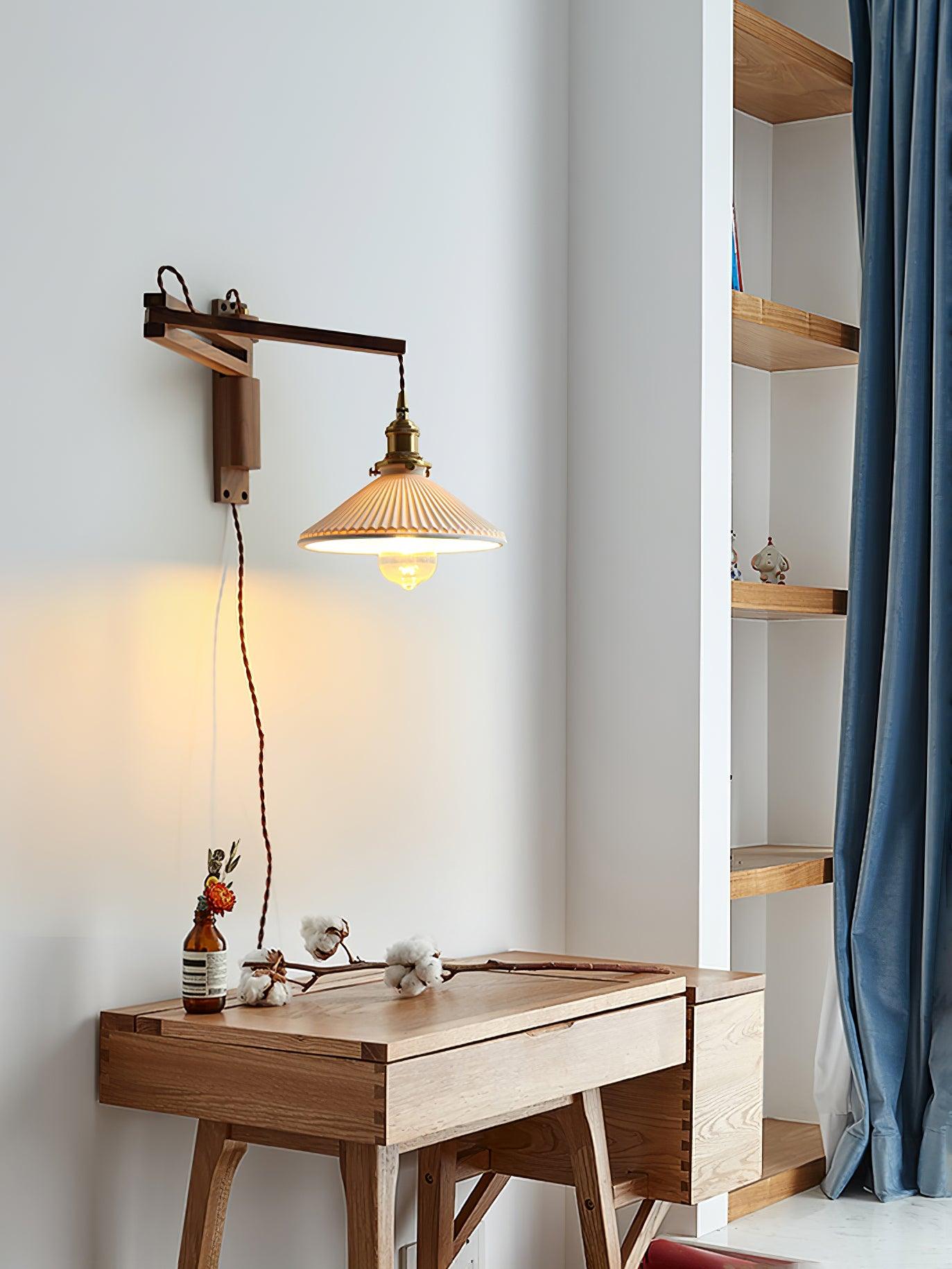 Walnut Swing Arm Wall-mounted lamp Wall Lamp