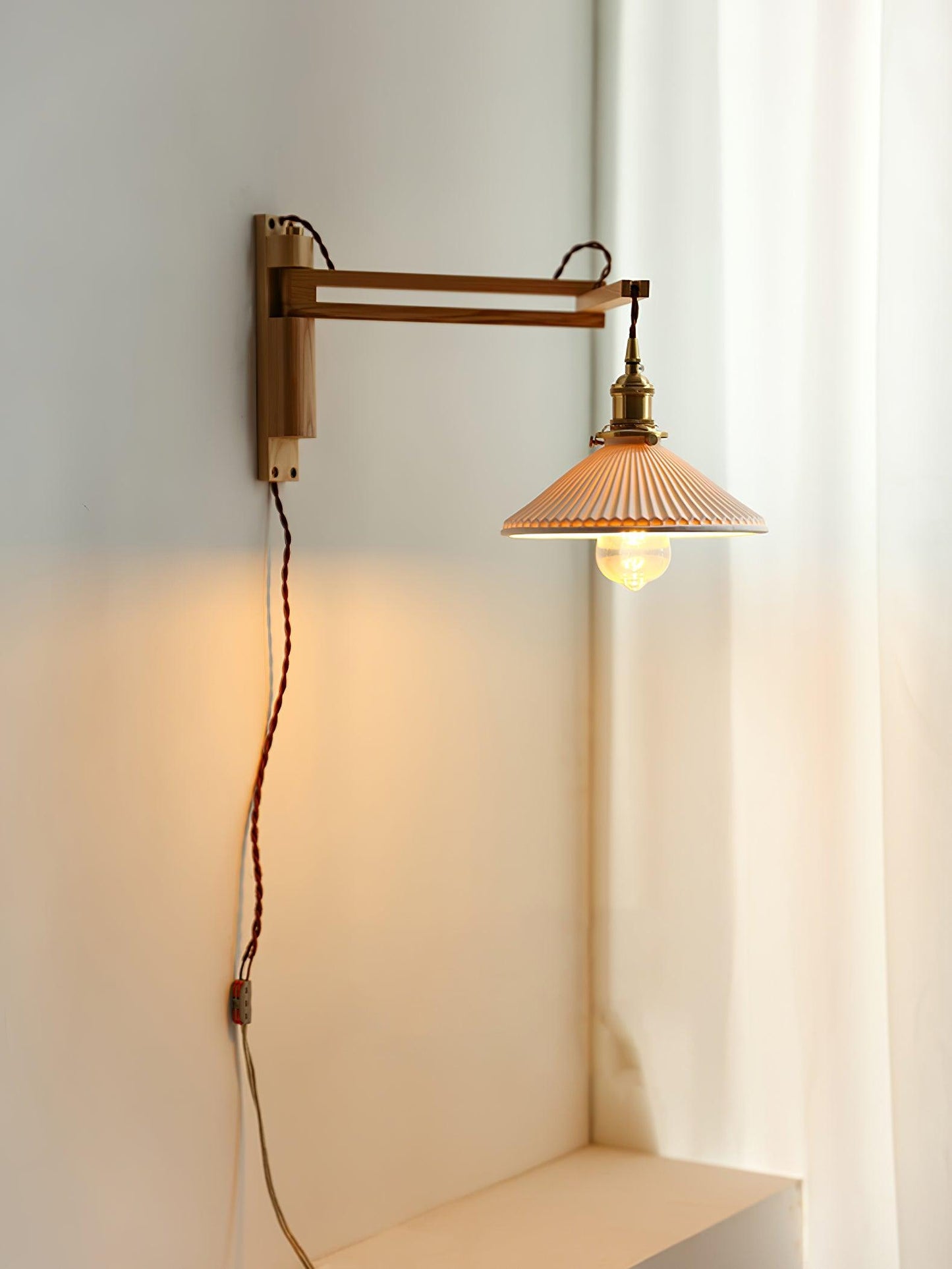 Walnut Swing Arm Wall-mounted lamp Wall Lamp