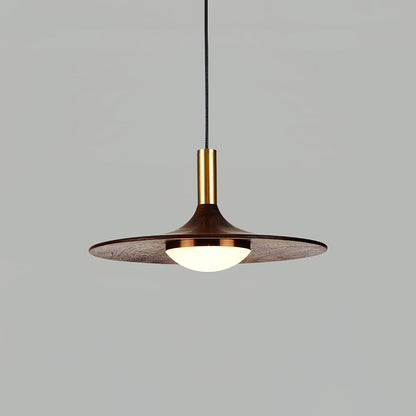 Walnut Wood Dish Hanging light Pendant Light