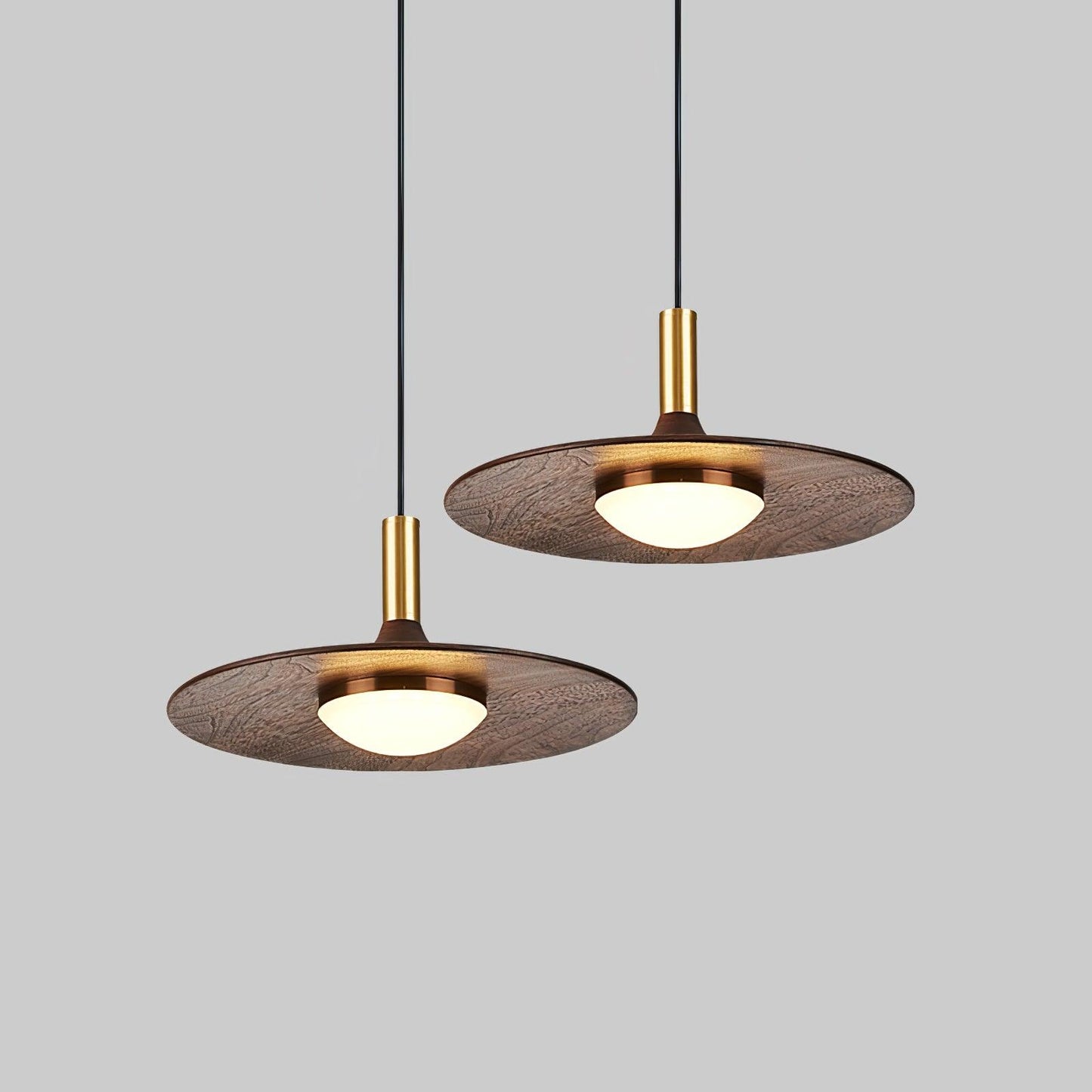 Walnut Wood Dish Hanging light Pendant Light