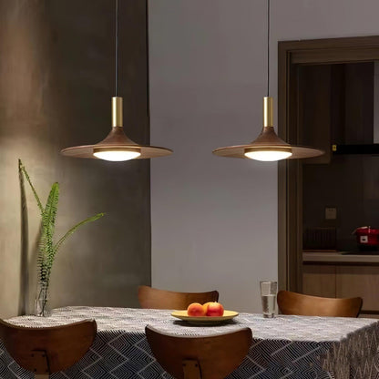 Walnut Wood Dish Hanging light Pendant Light