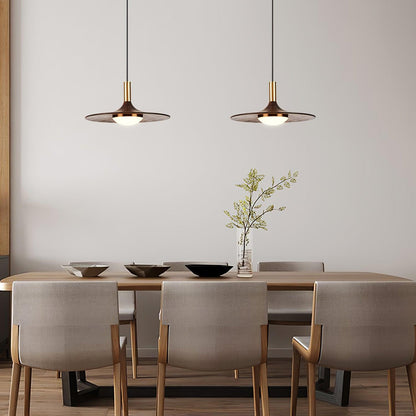 Walnut Wood Dish Hanging light Pendant Light