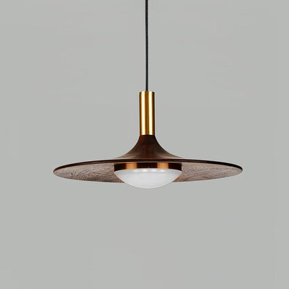 Walnut Wood Dish Hanging light Pendant Light