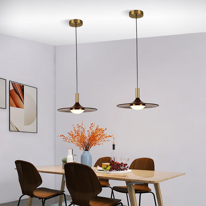 Walnut Wood Dish Hanging light Pendant Light