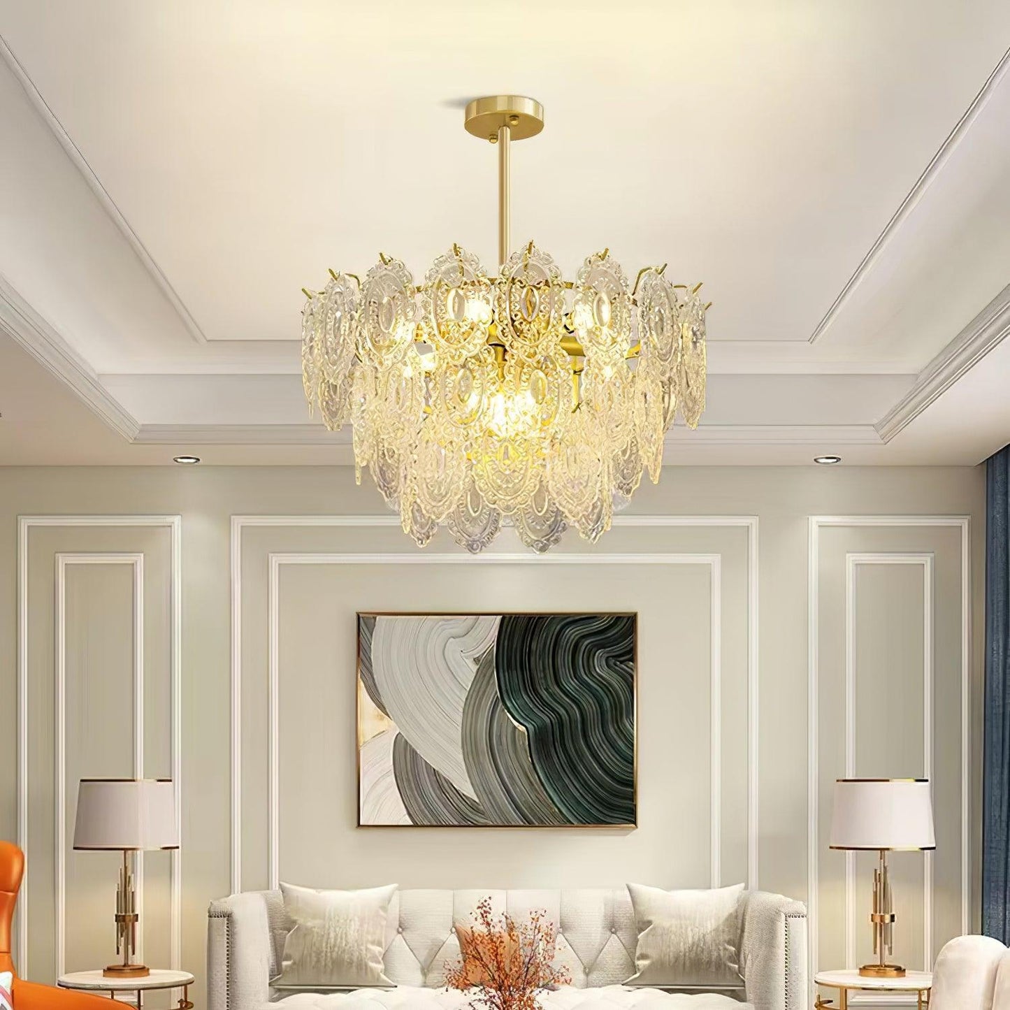 Wave Glass Electrolier Chandelier