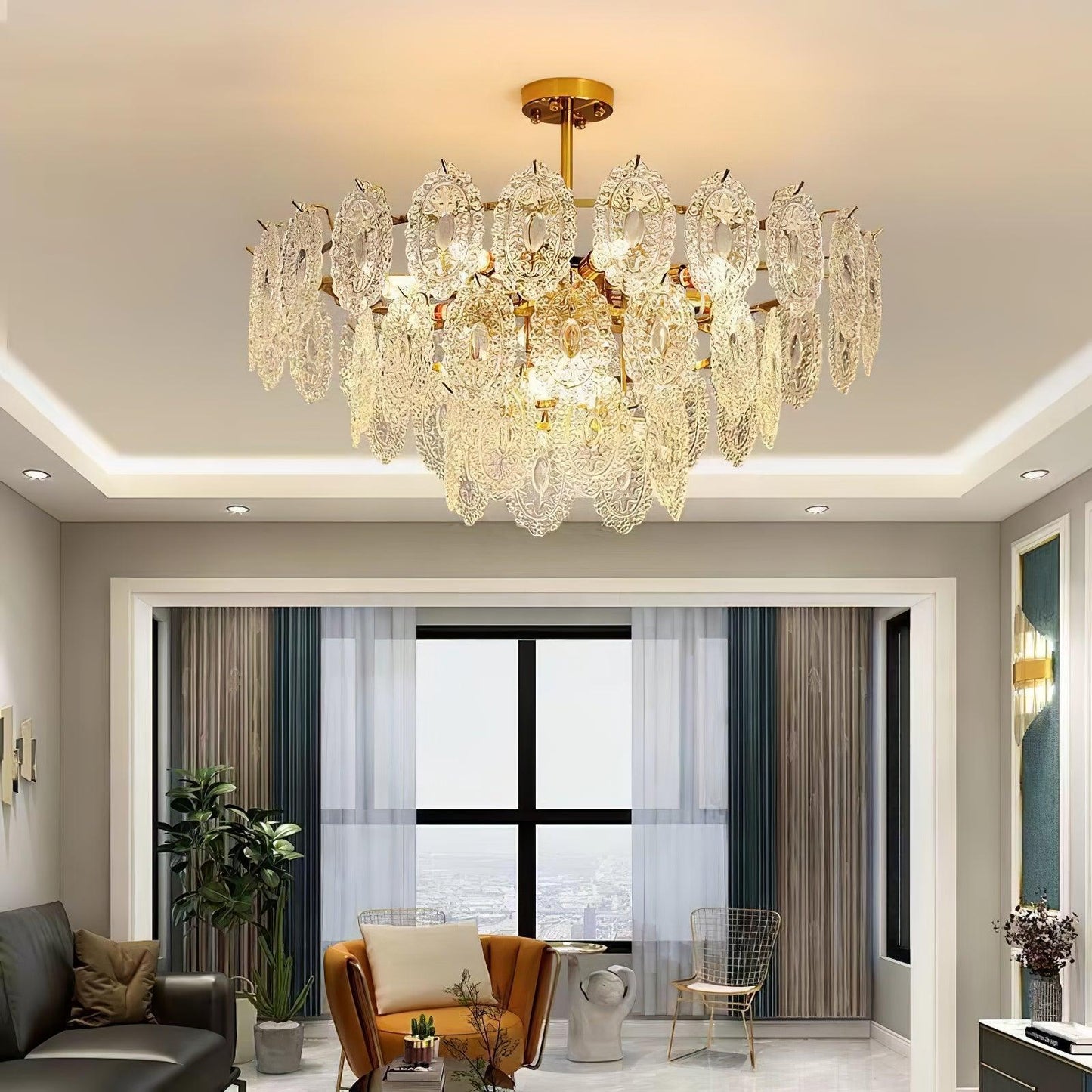 Wave Glass Electrolier Chandelier