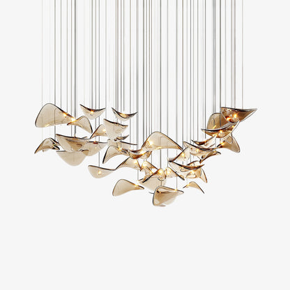 Wave Floating Leaf Gasolier Chandelier