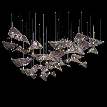 Wave Floating Leaf Gasolier Chandelier