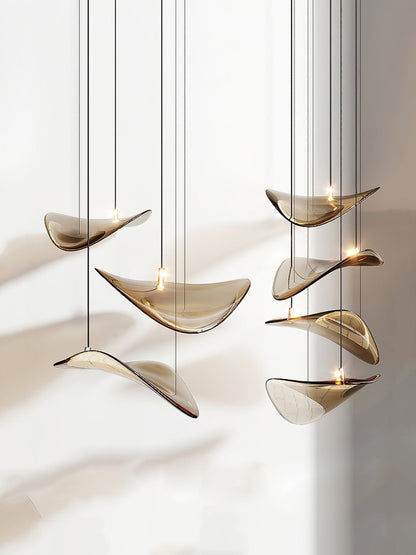 Wave Floating Leaf Gasolier Chandelier