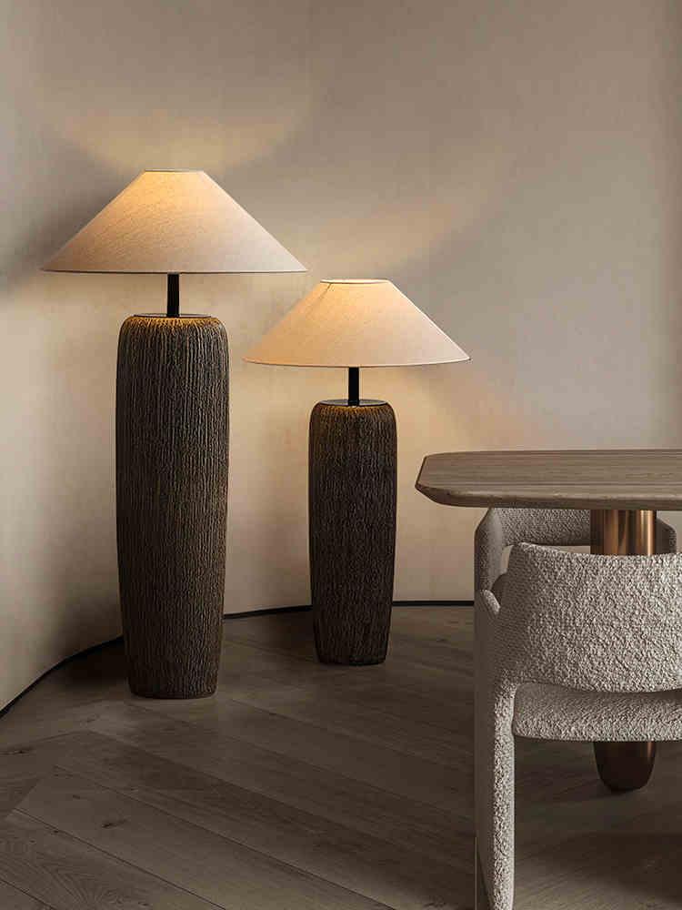 Weathered Wood Grain Reading Lamp Floor Lamp