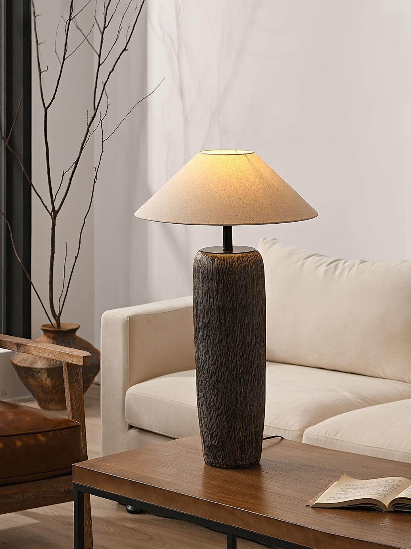 Weathered Wood Grain Reading Lamp Floor Lamp