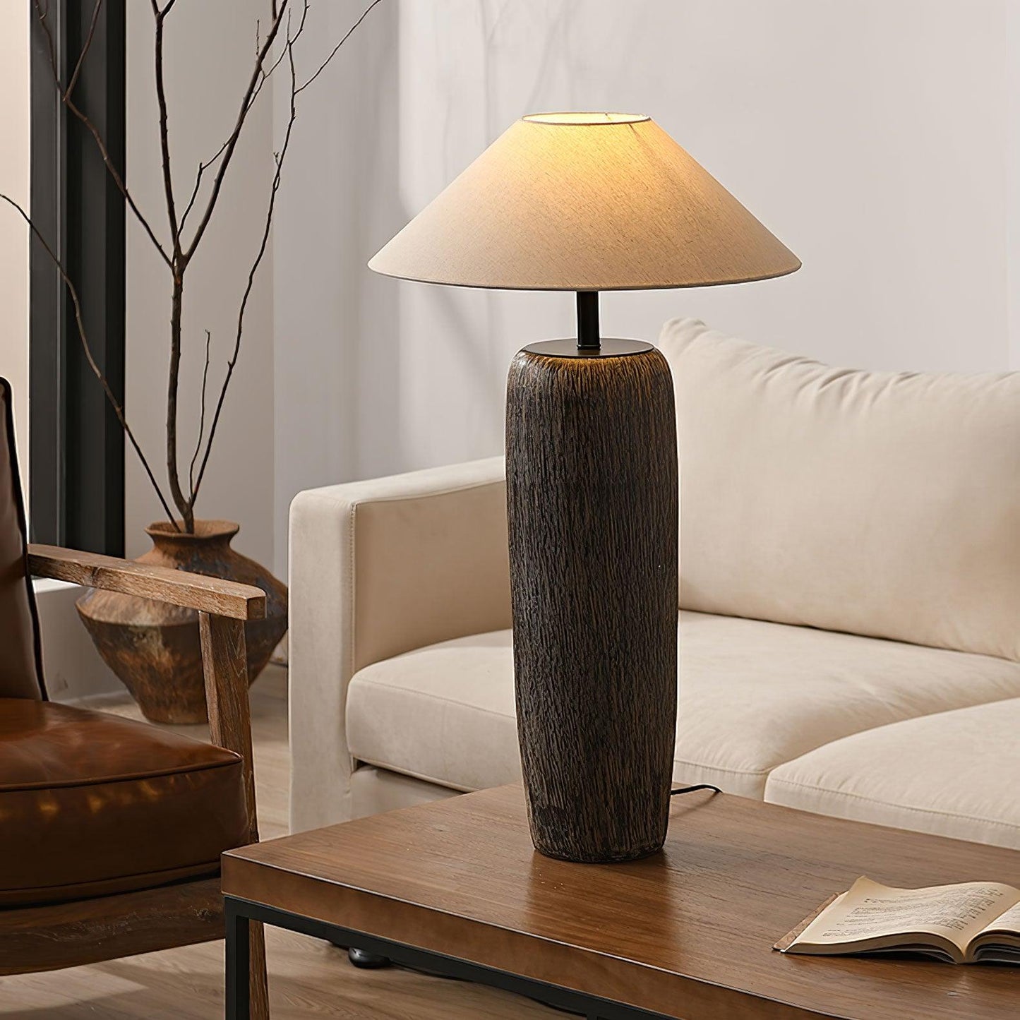 Weathered Wood Grain Reading Lamp Floor Lamp