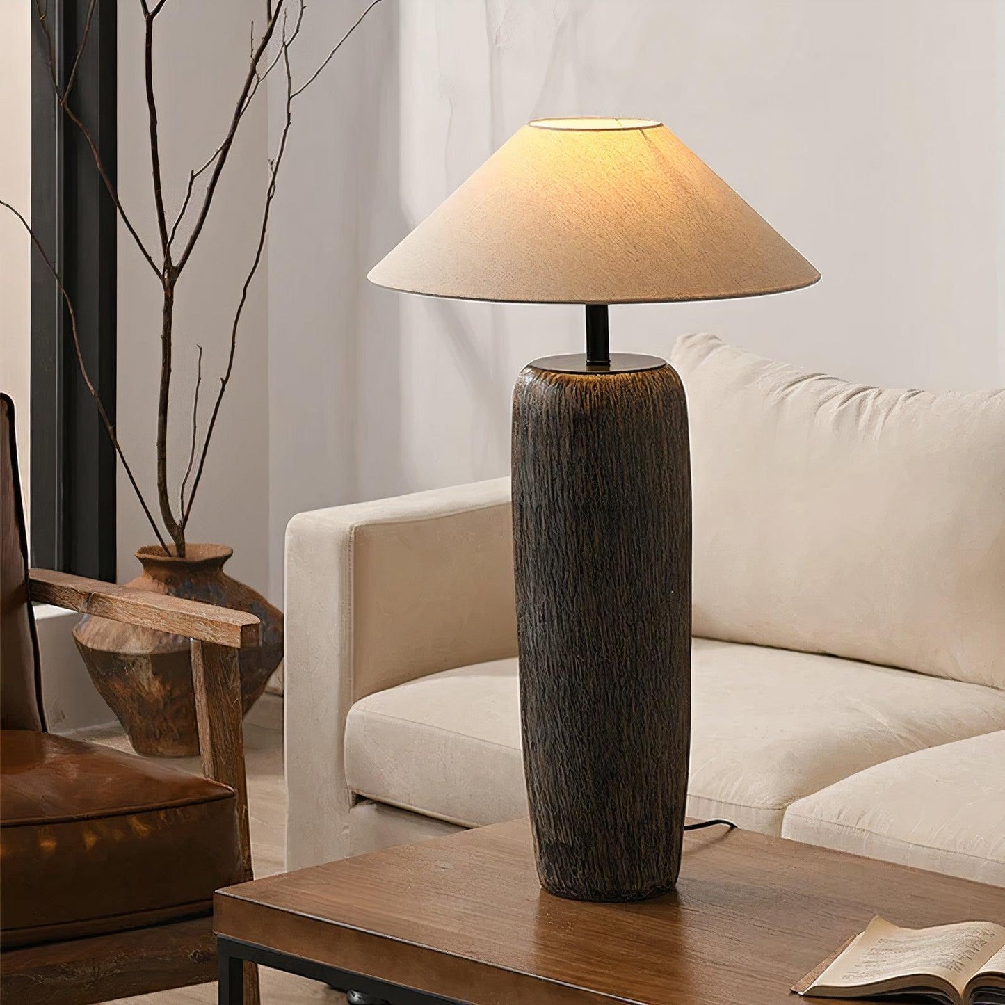 Weathered Wood Grain Reading Lamp Floor Lamp