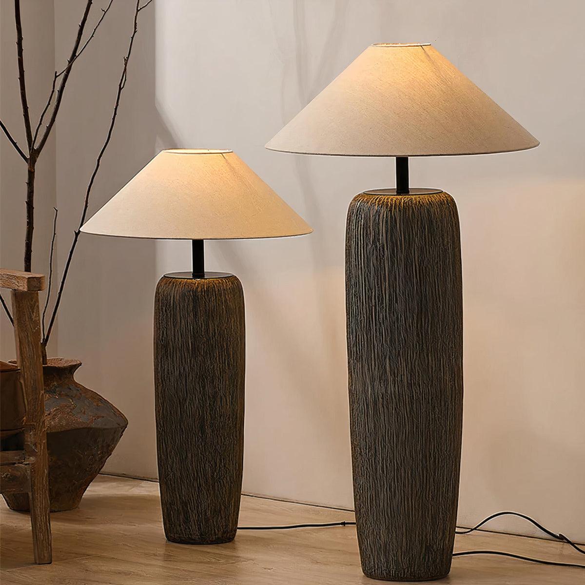 Weathered Wood Grain Reading Lamp Floor Lamp