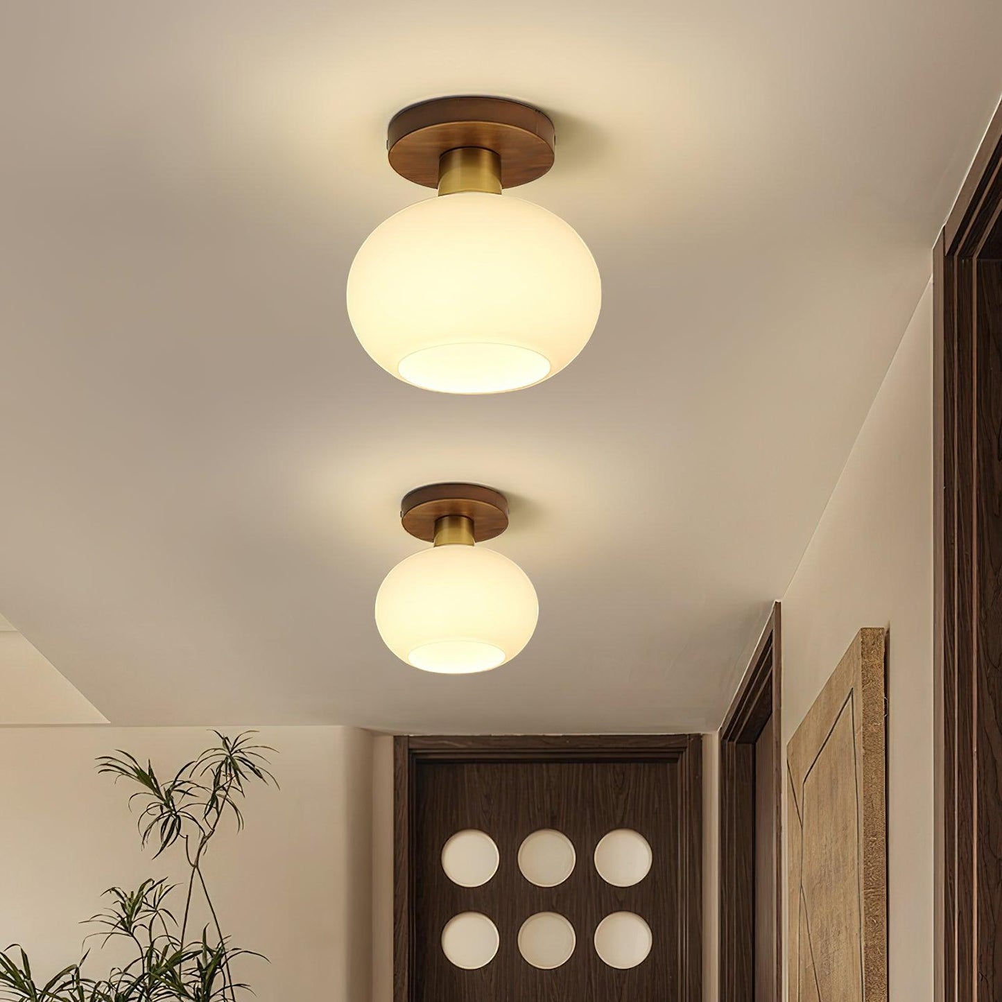 White Shell Flush mount light Ceiling Lamp