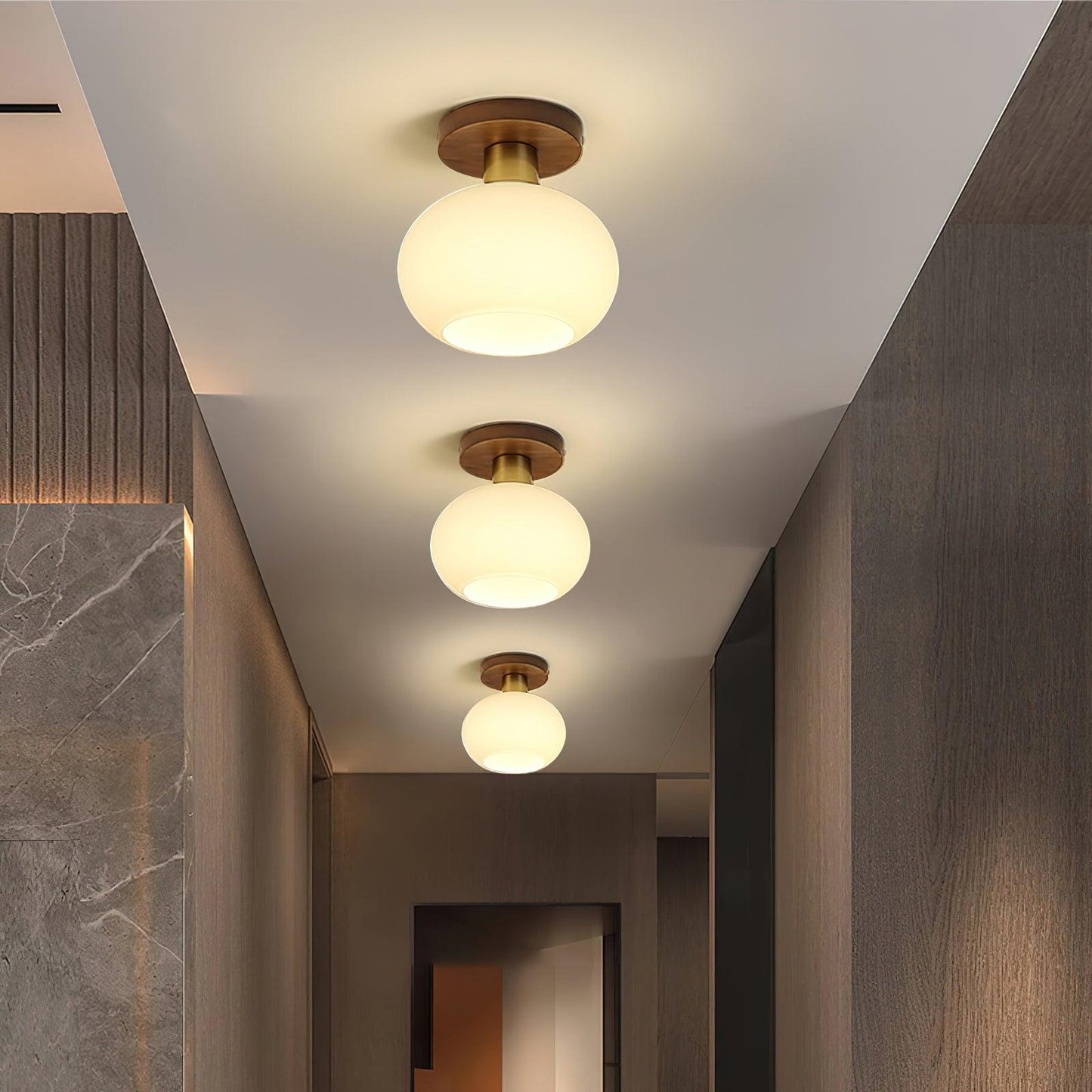 White Shell Flush mount light Ceiling Lamp