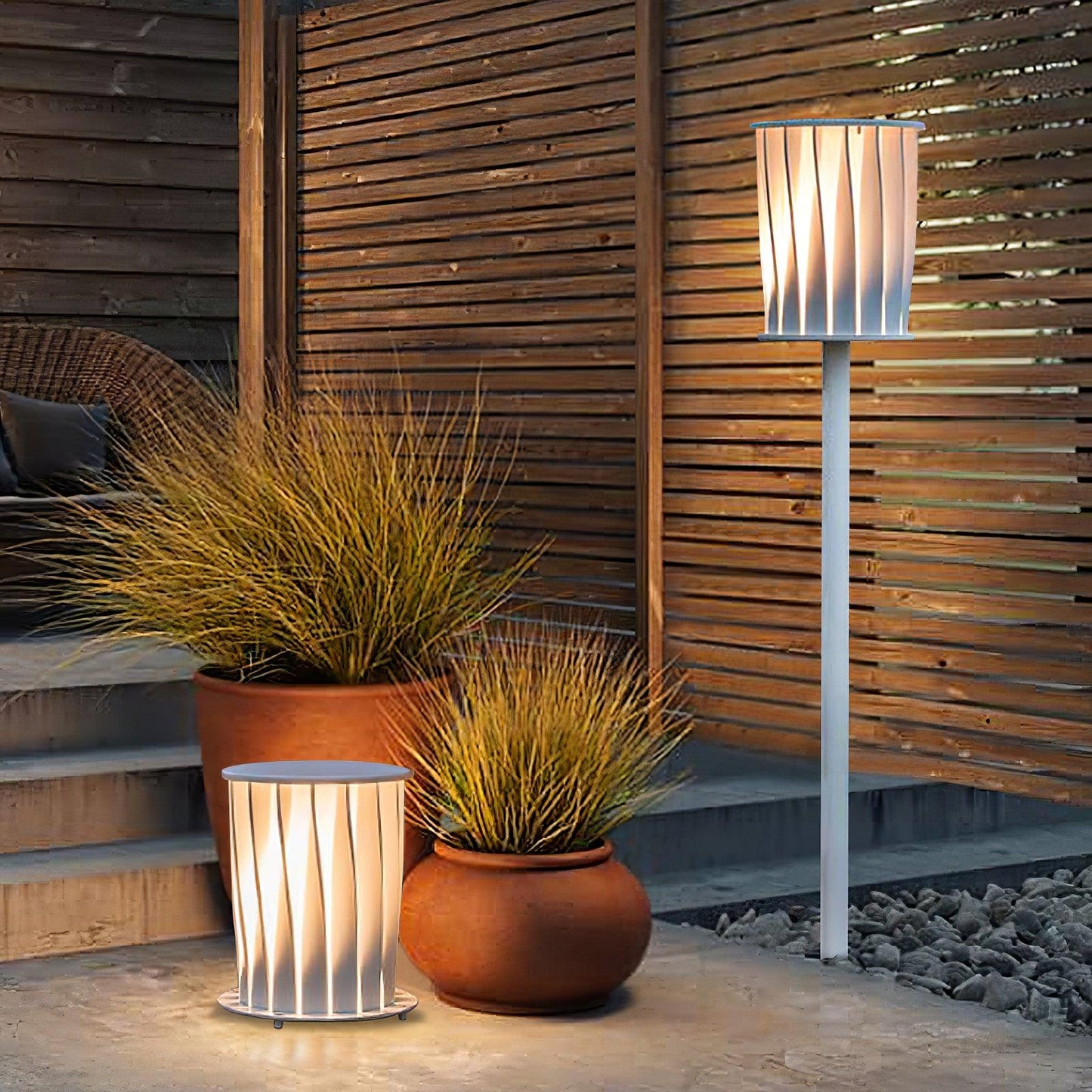 White Column Garden light Outdoor Light