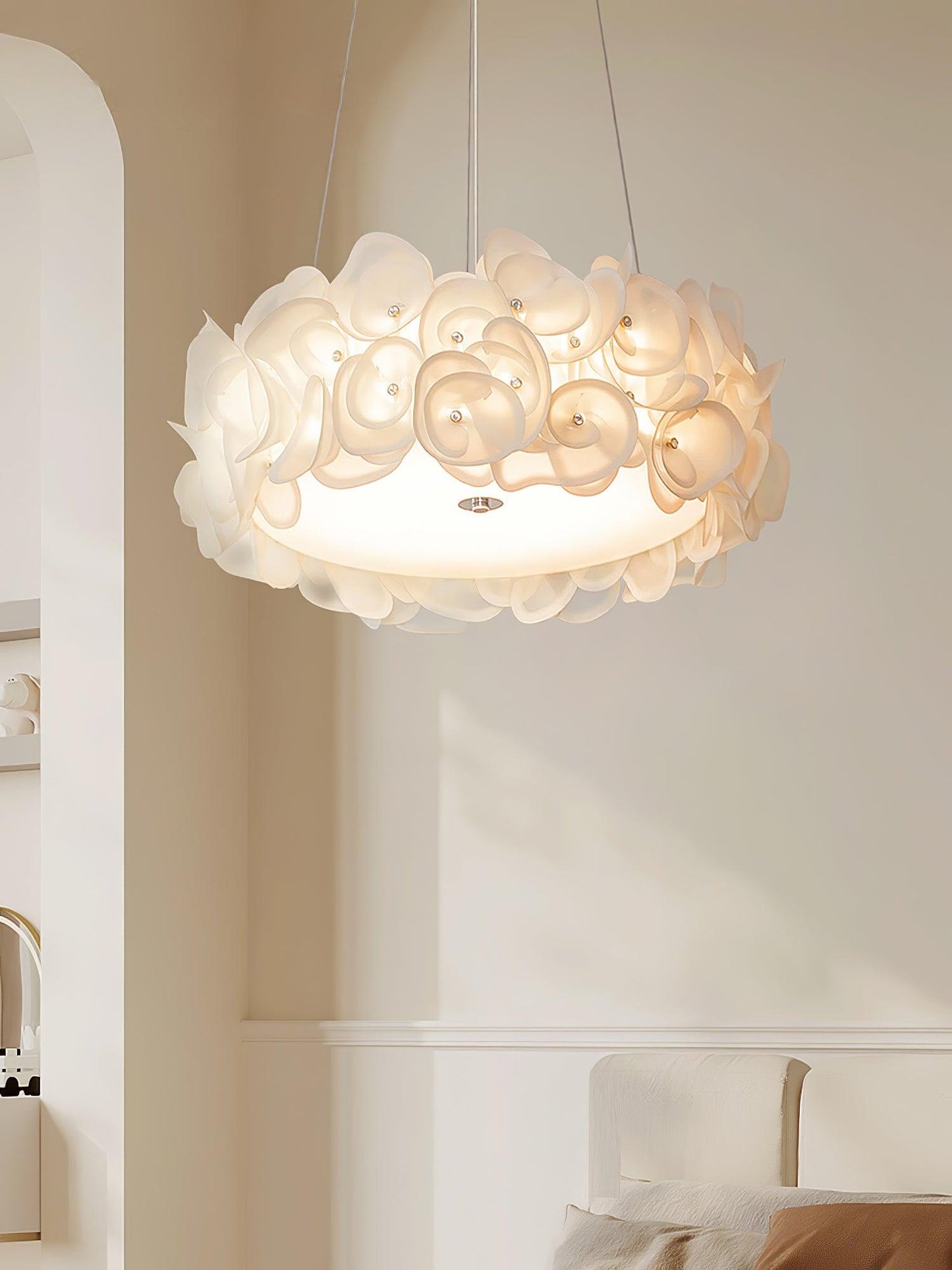 White Hydrangea Hanging light Pendant Lamp