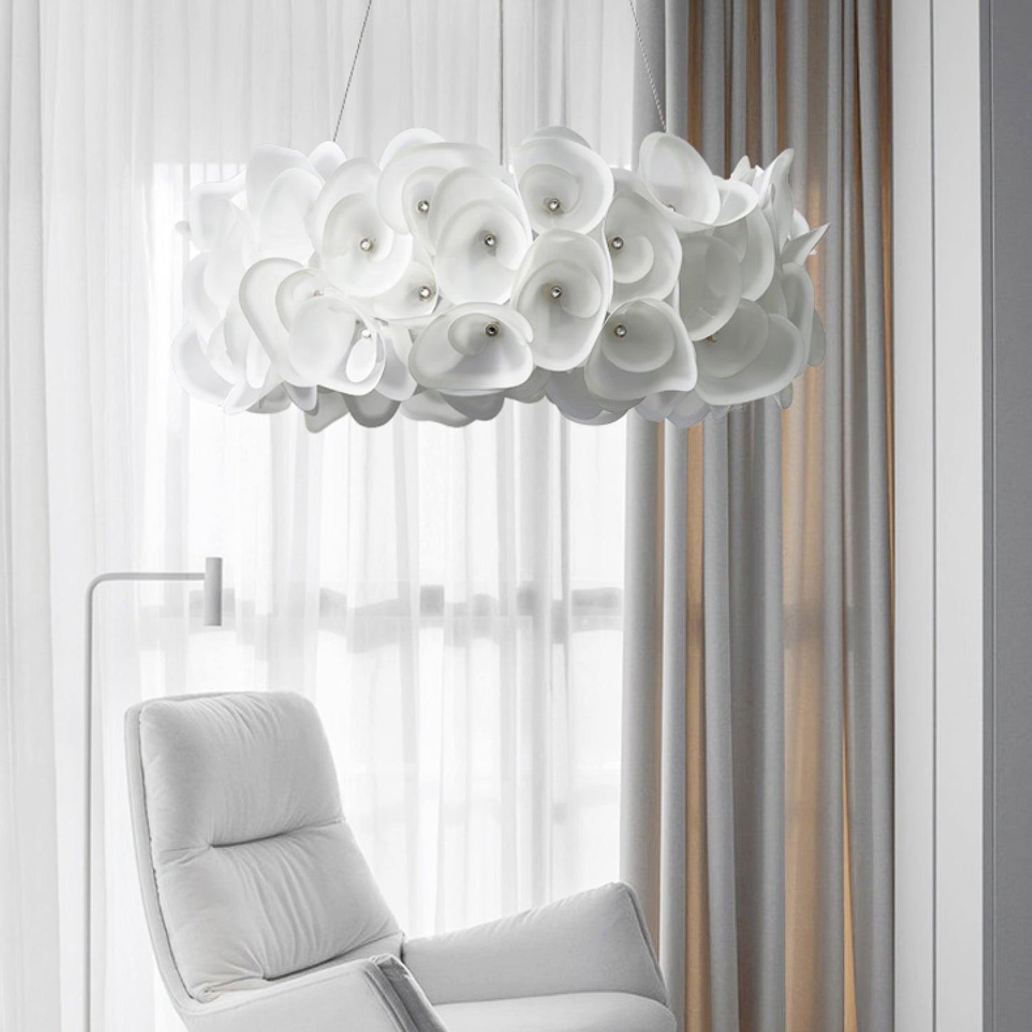 White Hydrangea Hanging light Pendant Lamp