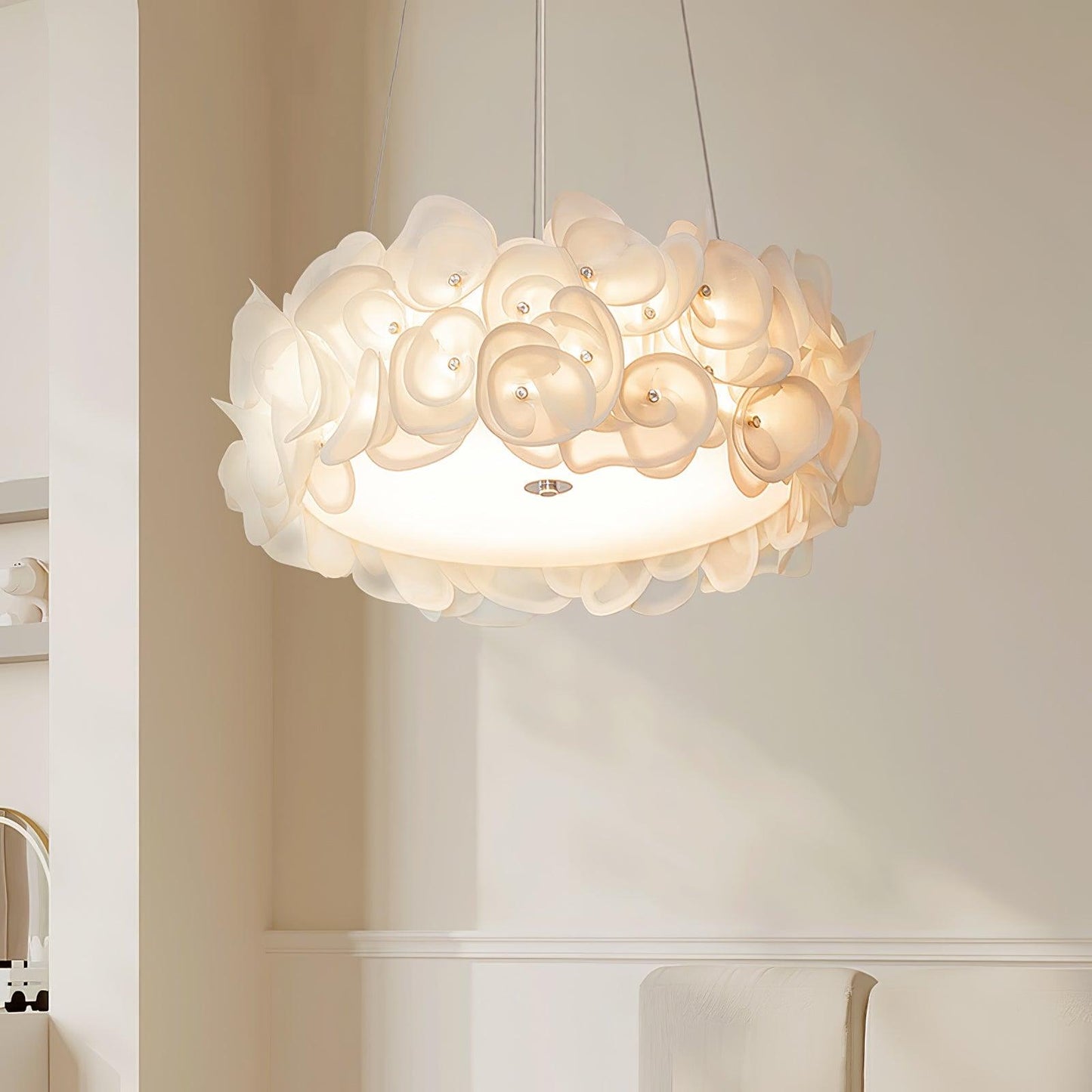 White Hydrangea Hanging light Pendant Lamp