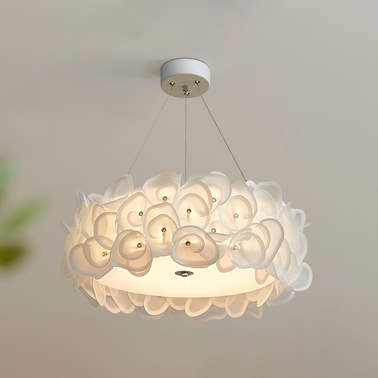 White Hydrangea Hanging light Pendant Lamp