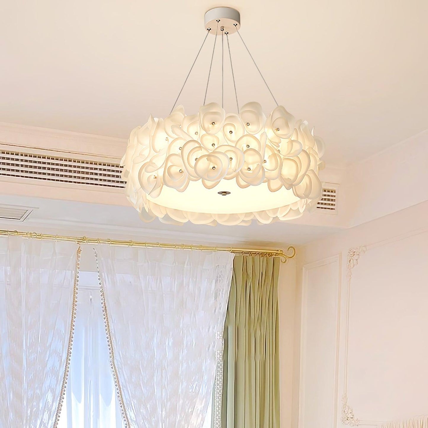 White Hydrangea Hanging light Pendant Lamp