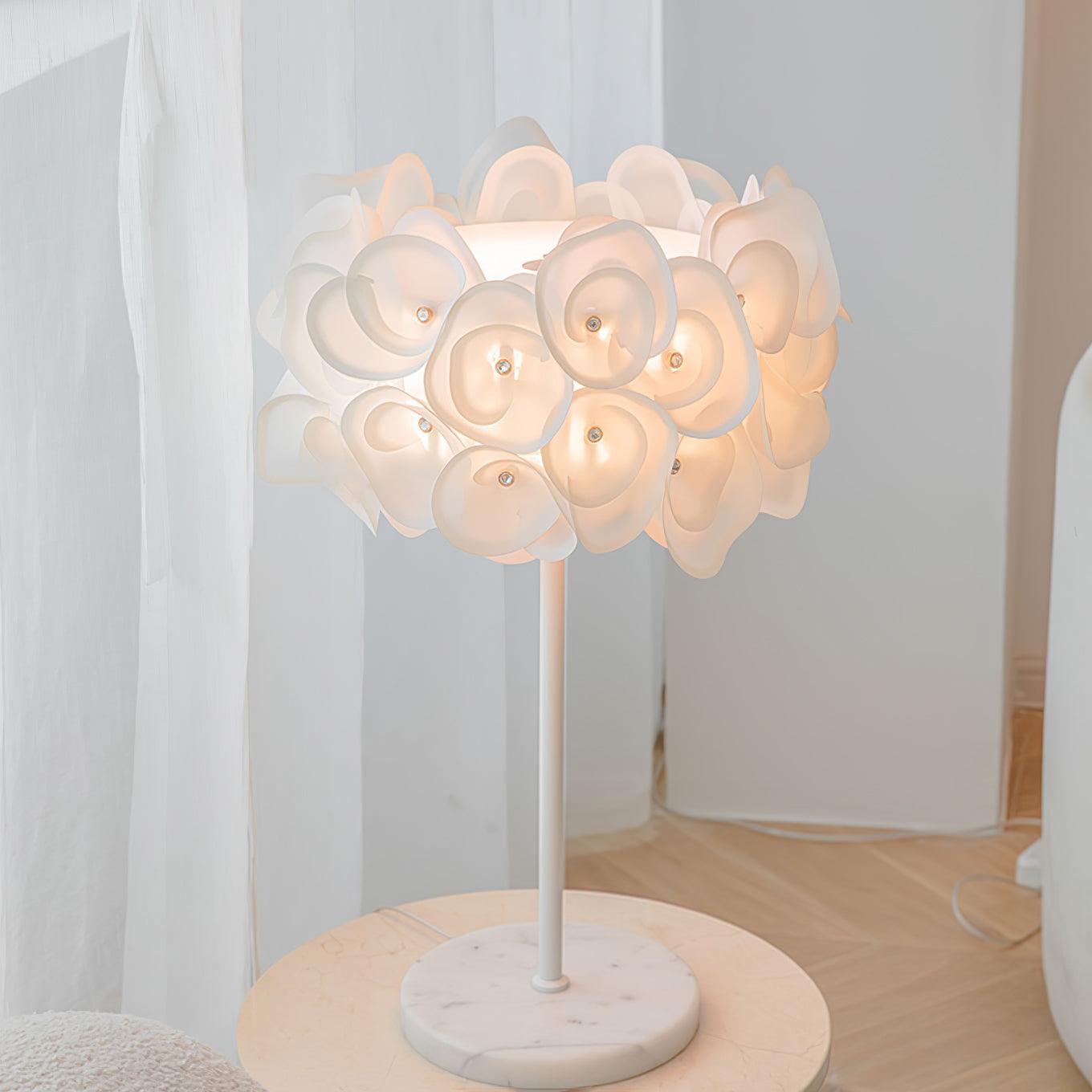 White Hydrangea Desk lamp Table Lamp