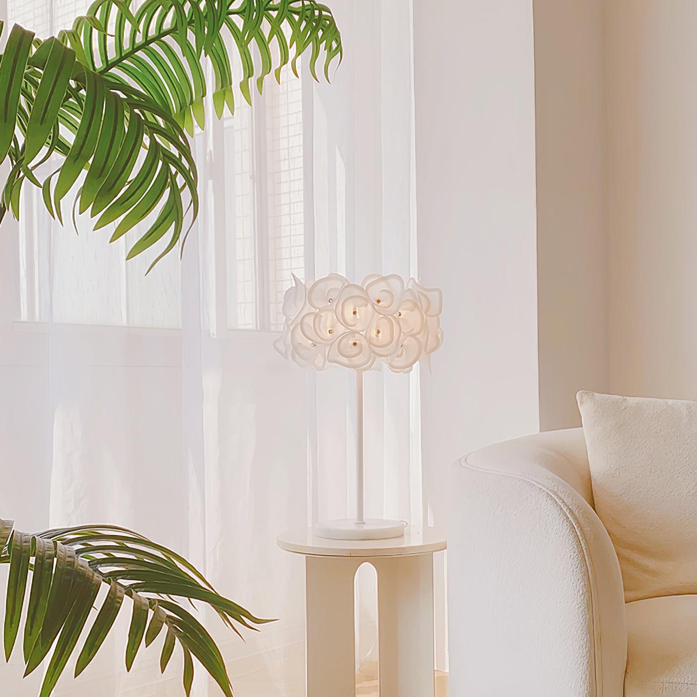 White Hydrangea Desk lamp Table Lamp